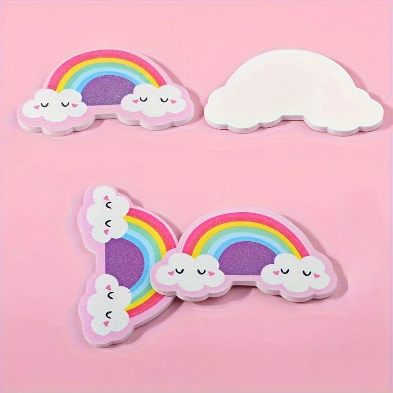30pcs/set Adorable Mini Heart & Cloud Shaped Nail Polishing Files - Double-Sided Polishing Strip for Efficient Smoothening