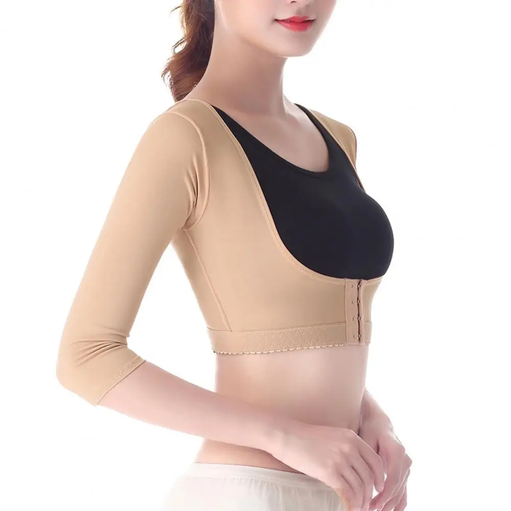 Back Support Alignment Top Arm Underwear Tops for Women Posture Shaperwear with Bust Push Up Body Shaper Short Sleeve