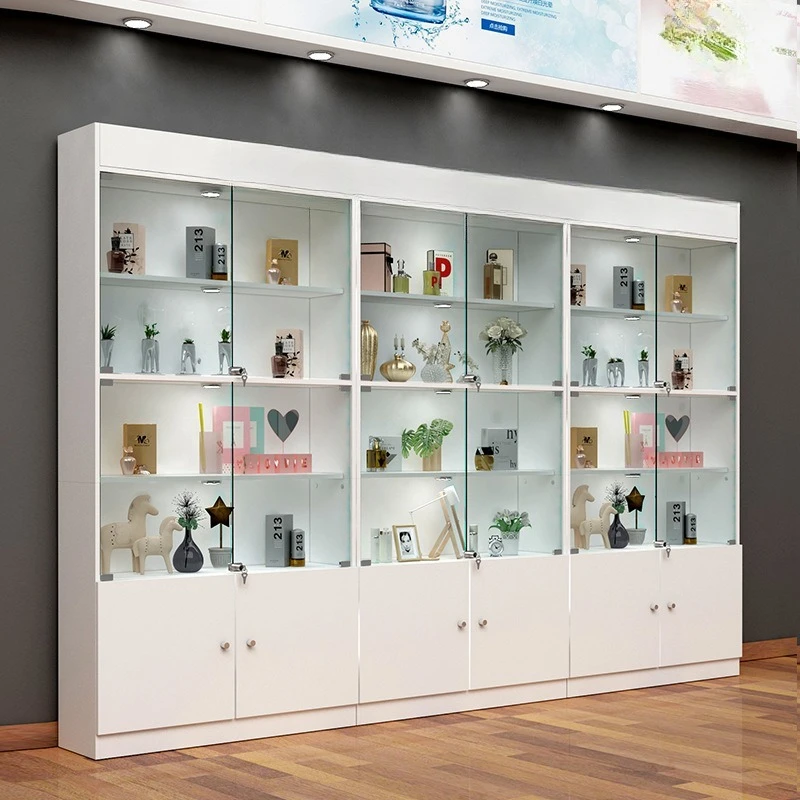 

Glass display Commercial glass door with lock Gift cabinet Container Cosmetics product display cabinet Beauty salon cabinet