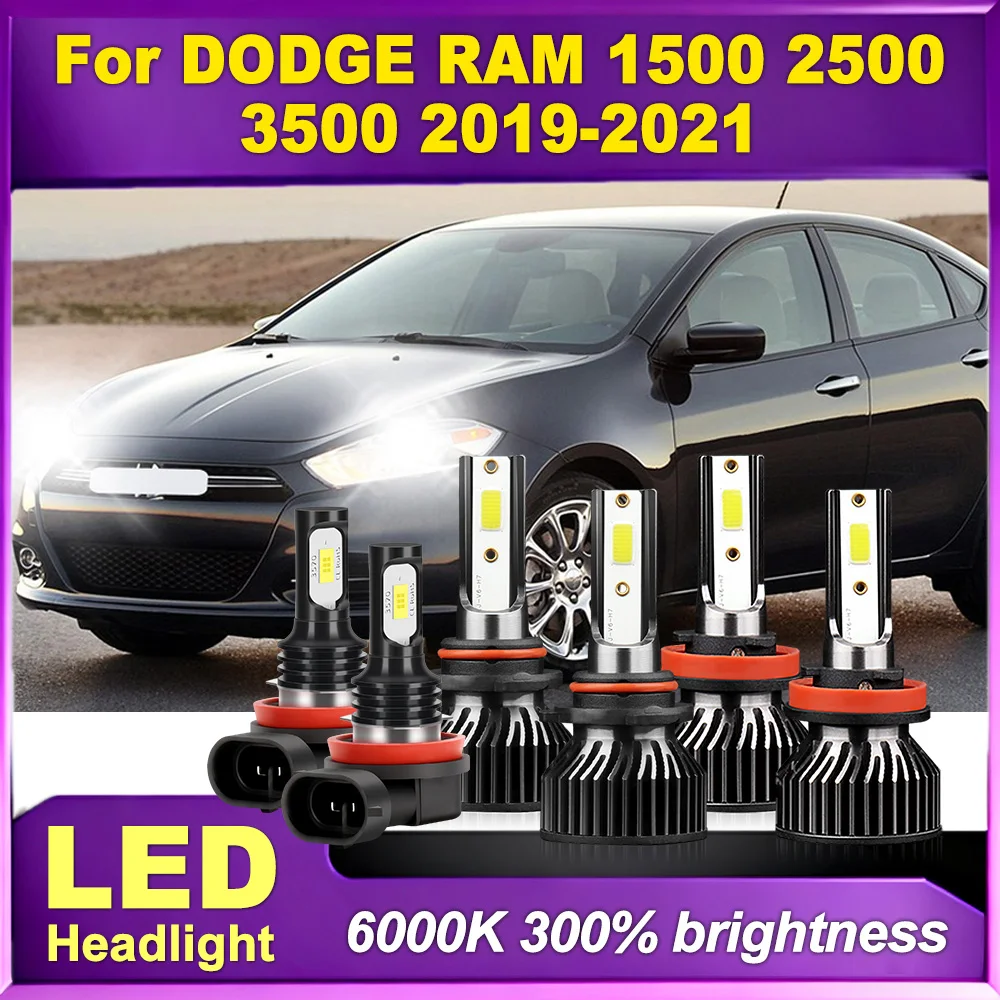 

240W Car Headlamps Plug And Play LED Headlight 40000LM Auto Lights 12V Front Foglights For DODGE RAM 1500 2500 3500 2019-2021