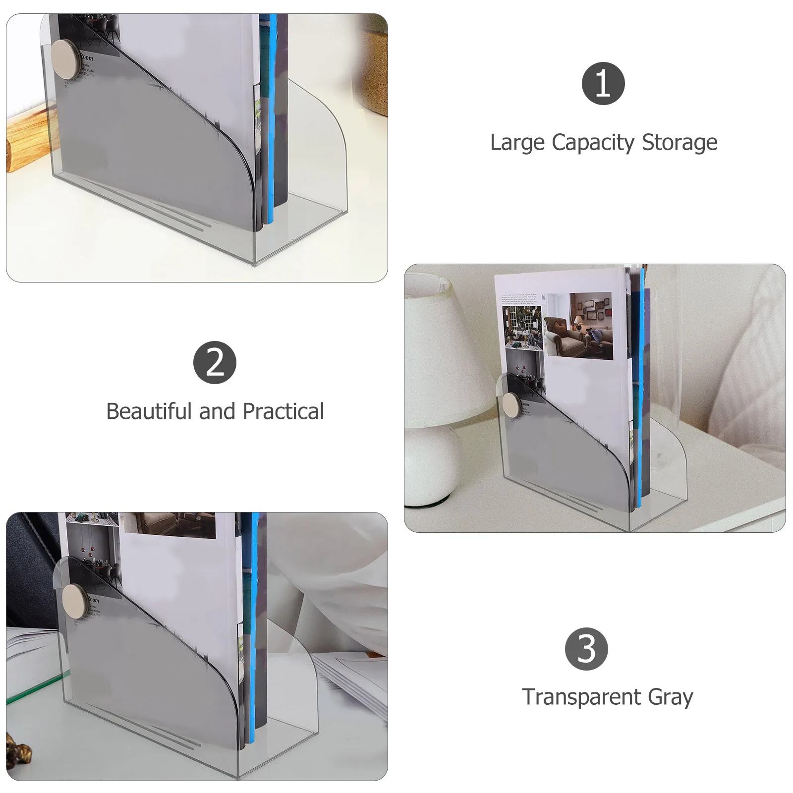 

File Folder Storage Box Bookshelf Desktop Organizer Pet PP Material Magazine Holder Document Organizer