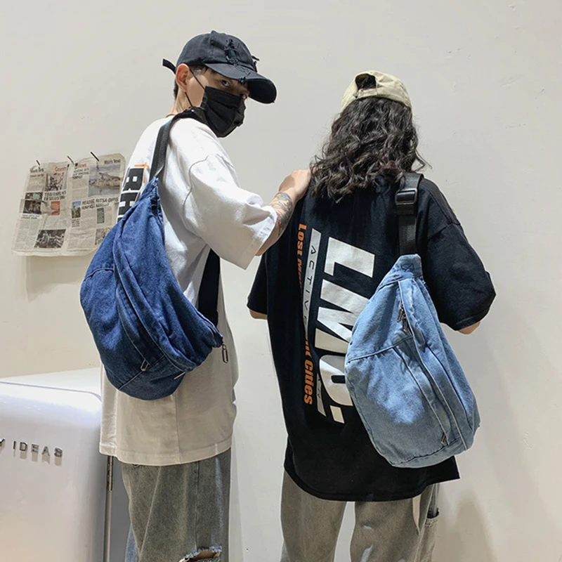 

Denim Fanny Pack Casual Waist Bag for Women Small Adjustable Hobo Belt Bag Crossbody Bag Aesthetic Japanese Harajuku Waist Bag C