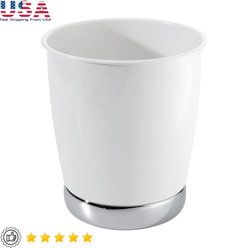 

Классический американский белый стальной мусорный бак, домашний мусорный бак, бытовой мусорный бак, емкость 1 галлон, необходимый аксессуар для ванной комнаты