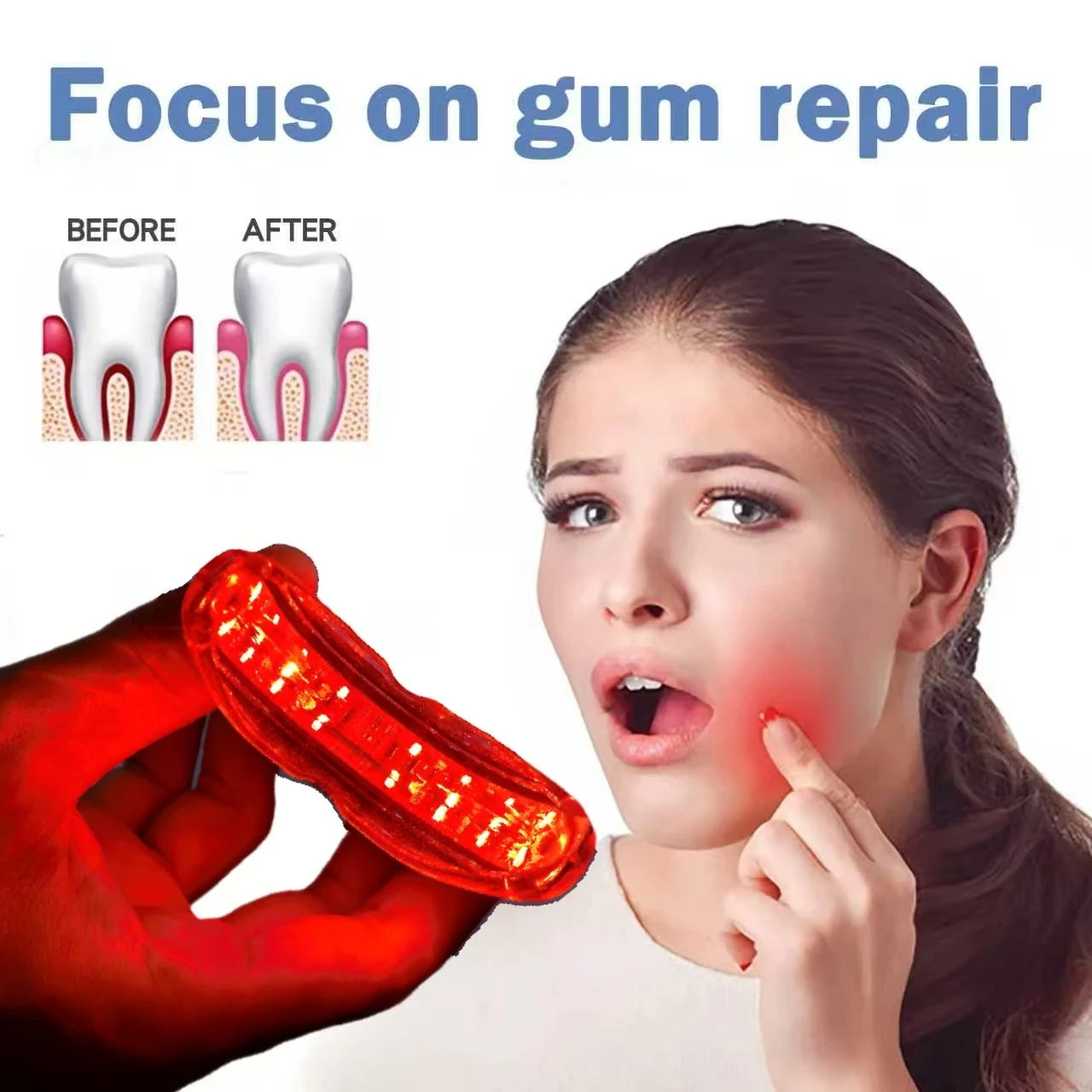 

Red Light Therapy Device for Oral Health Immediate Relief of Tooth Pain and Sensitive Gums