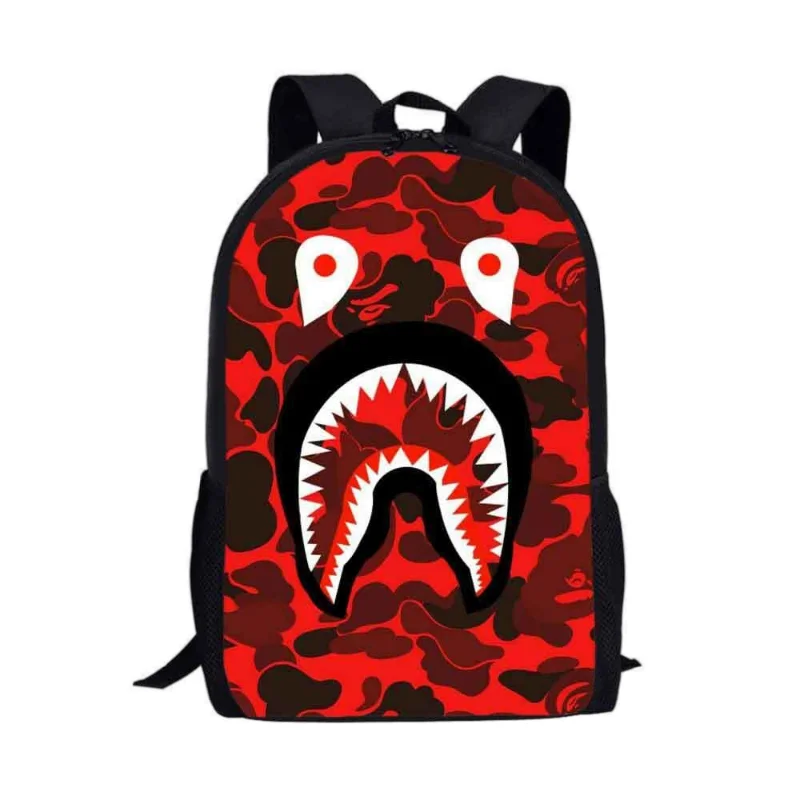 Camouflage shark elementary school schoolbag large-capacity kindergarten backpack