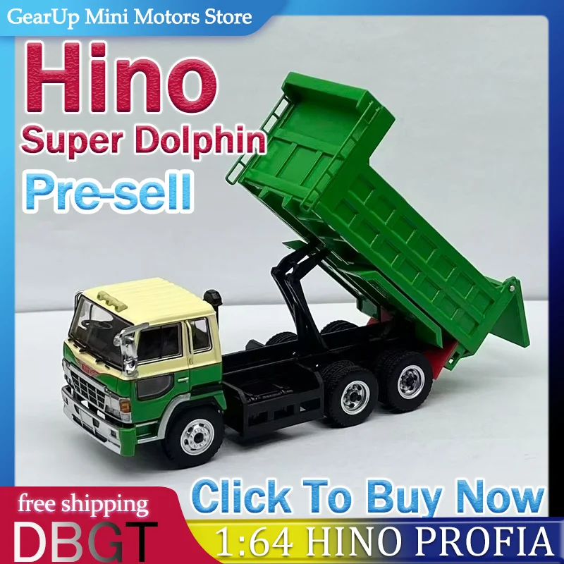 

DBGT 1:64 Hino Super Dolphin Dump Truck Green & Yellow Livery Pre-Sale Construction Vehicle Alloy Diecast Truck Collectors Toy