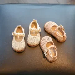 Girls Sandals Round Toe Lightweight Soft Bottom Girls Baby Shoes Hollow Out Upper Non-Slip Princess Mary Jane Kids Shoes Flats