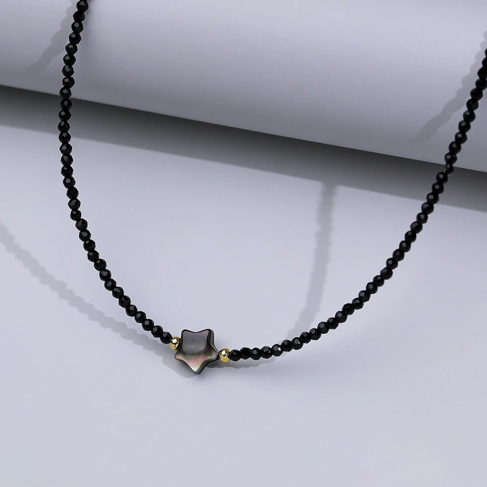 Choker Small Black Bead Necklace For Women Sea Shell Pendant On The Neck Chain Jewelry Adjustable  Party Gift Girl Heart
