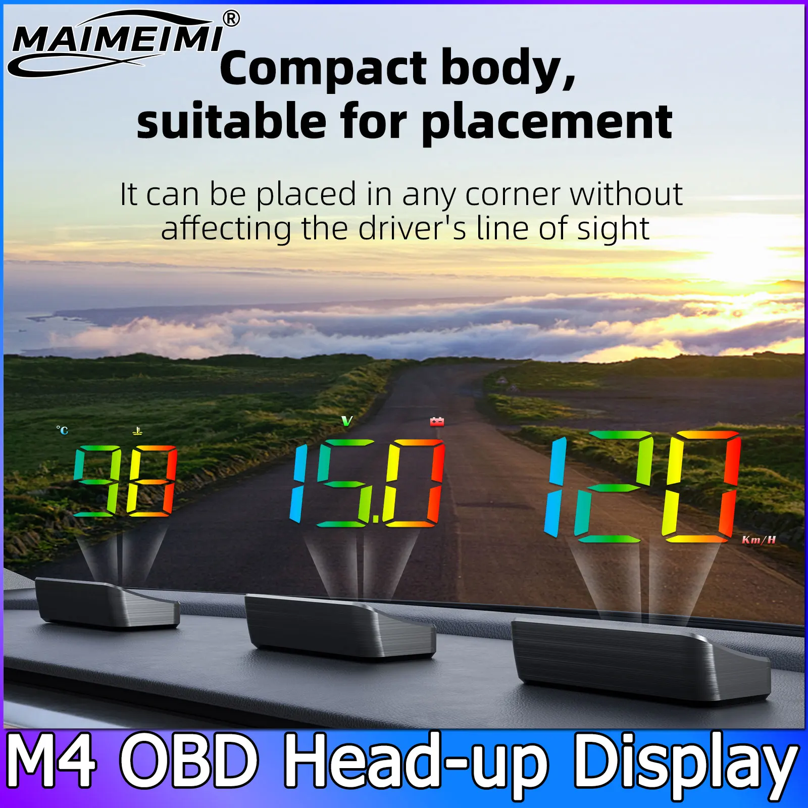 

M4 OBD HUD автомобильный проекционный дисплей лобовое стекло KMH цифровой электронный спидометр GPS система проектор внутренняя отделка аксессуары