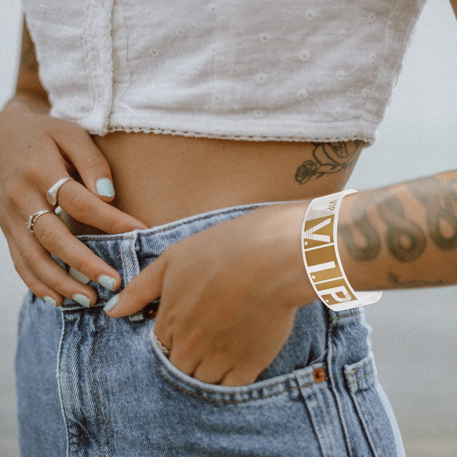 

200pcs Vip Wristbands For Events Concerts Parties Sports Fairs Music Festivals Durable Smooth Comfortable Wristband Bracelet Arm