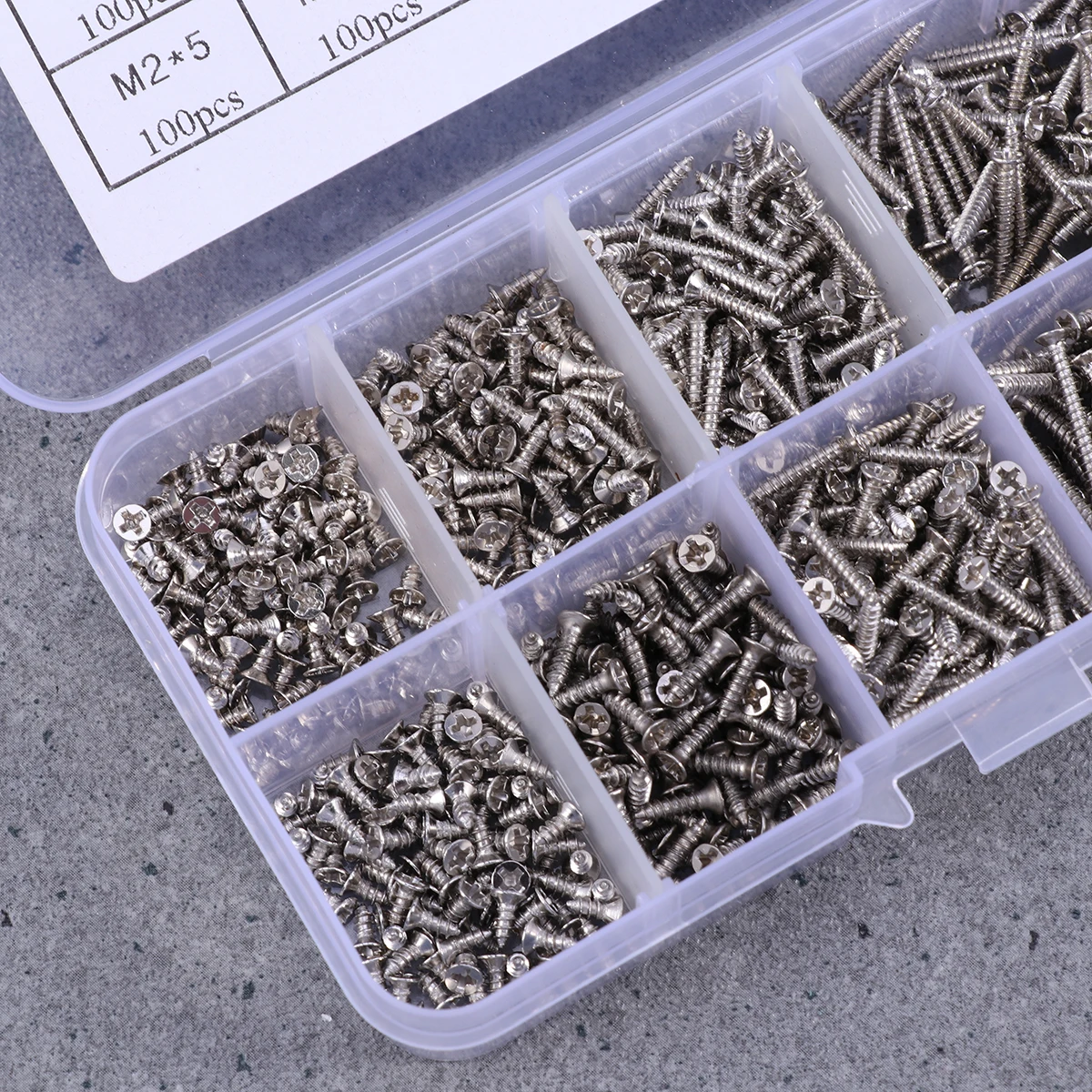 

800 Pcs Screw Combination Set Premium Material Reusable Box Wood Products Professionals DIY Craftsmen Industry Hardware