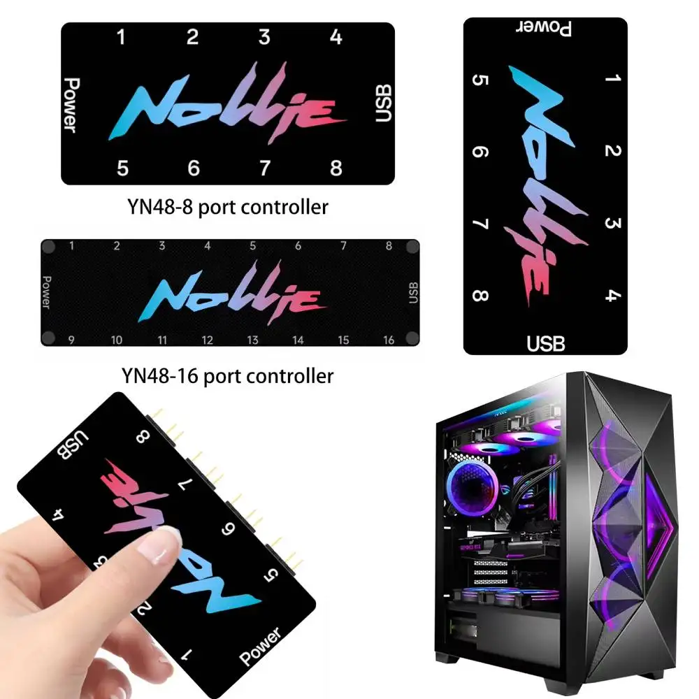 

5 В 3-контактный контроллер ARGB 8/16-контактный адресный концентратор ARGB вентилятора сплиттер поддержка SignalRGB OpenRGB для расширенного интерфейса материнской платы