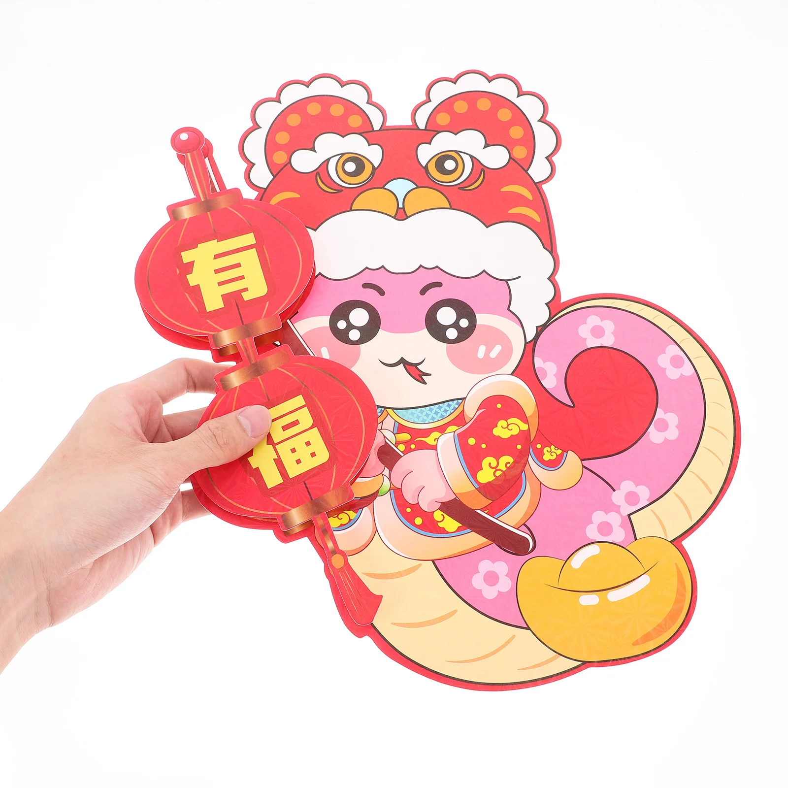 2Pcs Door Wall Stickers for Chinese New Year 2025 Year of The Snake Festive Home Decor with Vivid Cartoon Design Easy to Apply