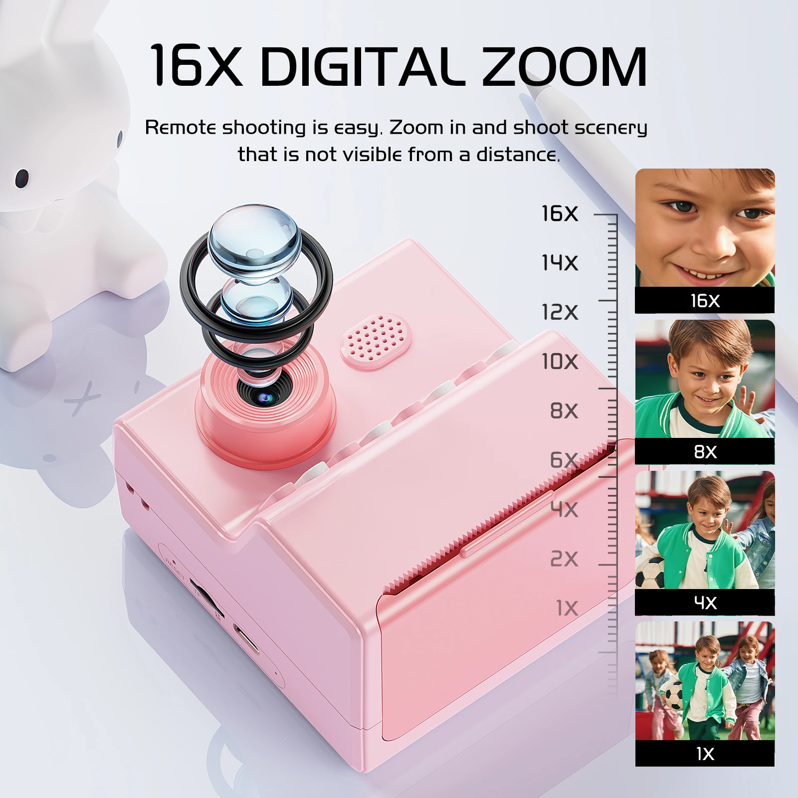 Câmera infantil câmera instantânea de 48MP com papel de impressão de 3 volumes 1080P câmera digital presentes para meninas meninos de 3 a 12 anos