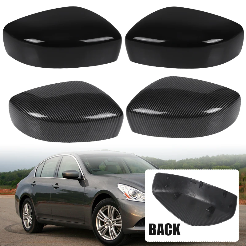 

Крышки боковых зеркал для Infiniti G25 G37 Q40 Q60 2008 2009 2010 2011 2012 2013, стиль из углеродного волокна/глянцевая черная крышка зеркала