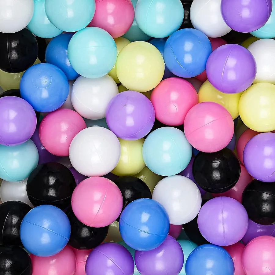 Palline da pozzo per neonati e bambini piccoli Palline da pozzo multicolori in plastica a prova di schiacciamento senza ftalati in giocattoli da gioco riutilizzabili 100 pezzi