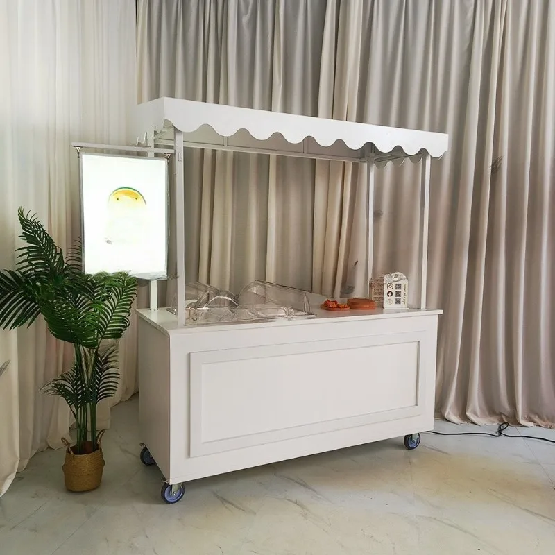 

Custom Metal Candy Cart Mobile Food Cart with Light Emitting Diode