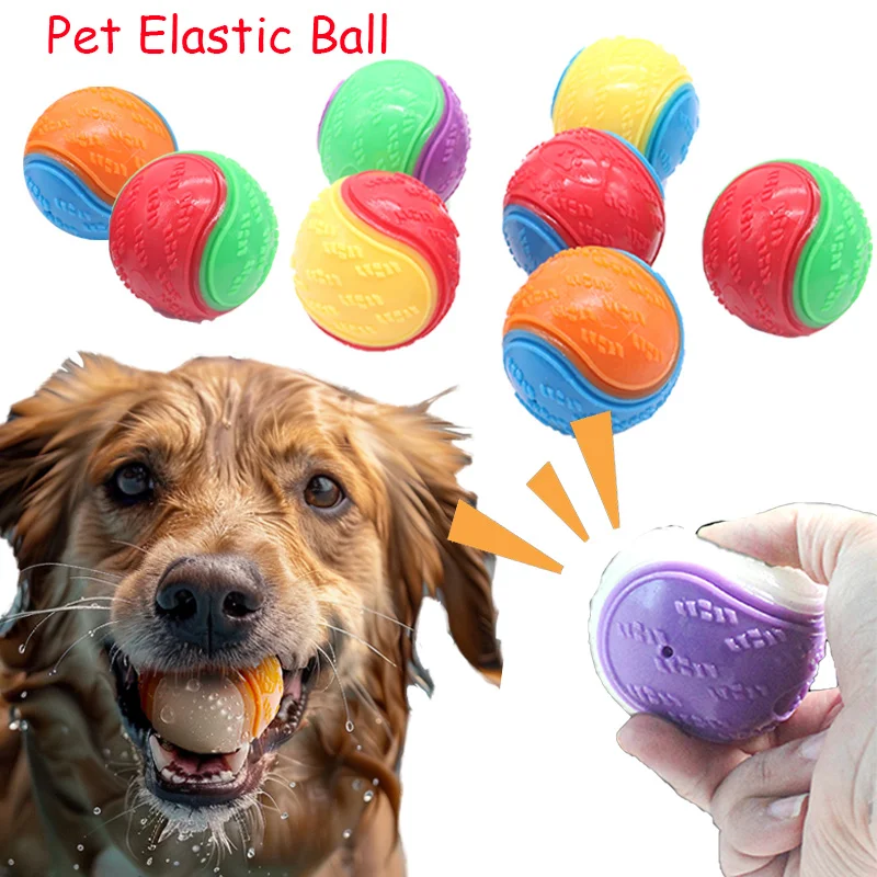 Glow Dog Ball Quietschender Hundespielzeugball, Hunde-Gummiball-Spielzeug für kleine und mittelgroße Hunde, langlebiges Hunde-Apportierspielzeug, Welpen-Kauspielzeug