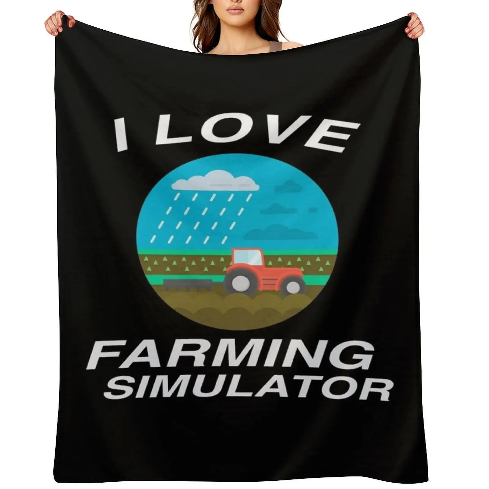 

I Love Farming Simulator 22 Throw Blanket for sofa Sofa Plaid on the sofa Comforter Blankets