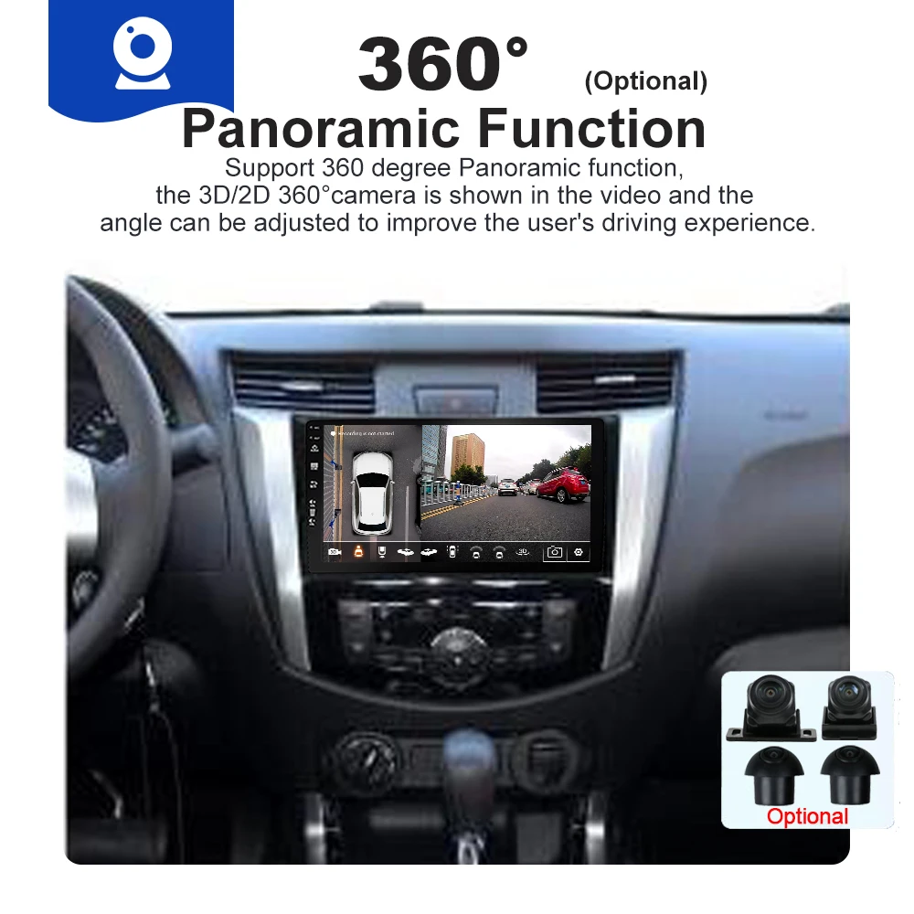 Rádio do carro para Nissan NAVARA Frontier NP300 2011-2018, Android 12 Stereo, leitor de vídeo multimídia, GPS, 360 Camera Audio