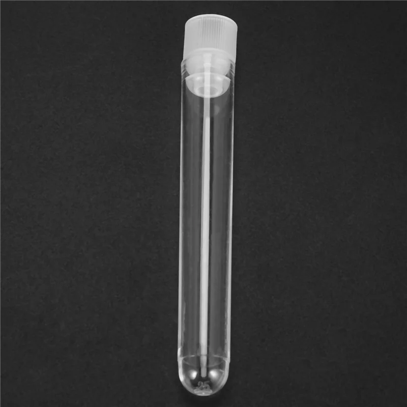 2000Pcs Clear Plastic Test Tubes With White Screw Caps Sample Containers Bottles Push Caps 12X75mm