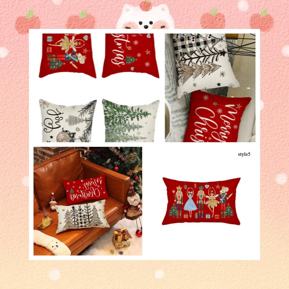 

Christmas Pillow Cover Multicolor Pillowslip Soft Throw Pillow Cover Winter Warm Cushion Case Home Textile Useful Covers