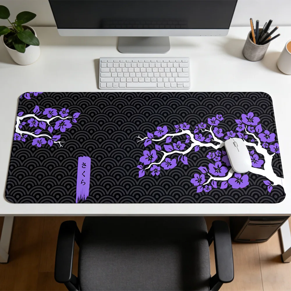 Purple Wisteria Mouse Pad, Rubber Non-Slip Gaming Mouse Pad,Mechanical Keyboard Computer Desk Mat, Office and Gaming Accessories