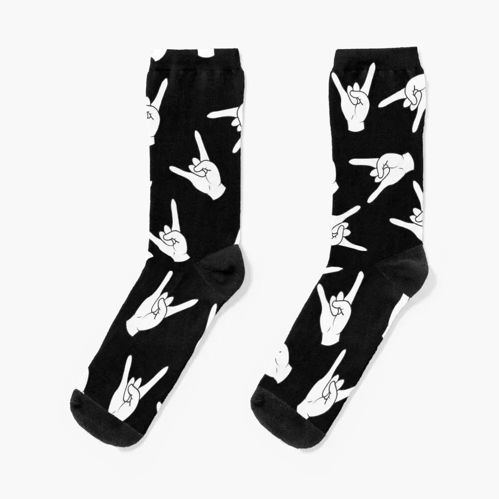 Rock N Roll Hand Sign Pattern Socks Lots basketball Men's Socks Luxury Women's