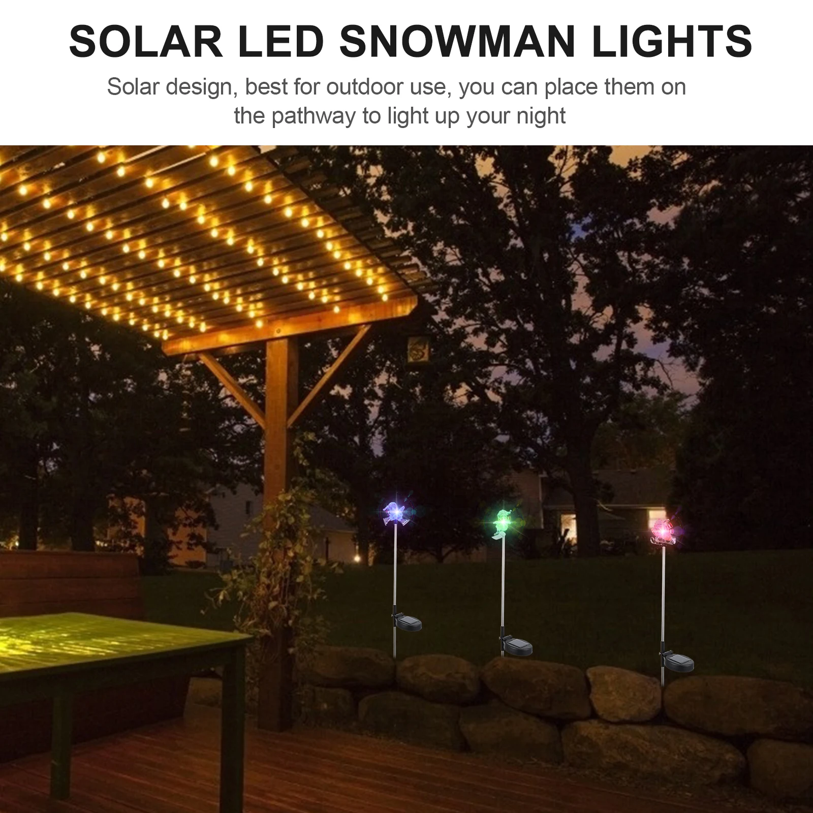 

3Pcs Snowman Solar Ground Lights Waterproof Energy Saving Garden Lawn Lamps for Outdoor Christmas Landscape Decoration