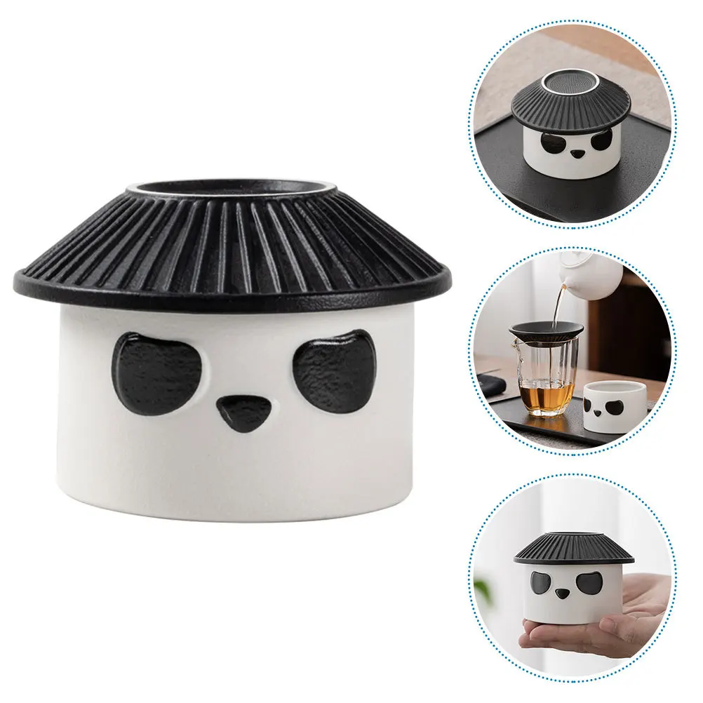 

Fine Mesh Ceramic Tea Infuser Panda Shaped Portable Design Home Office Use Perfect Workmanship Tea Filter Ceramic Strainer