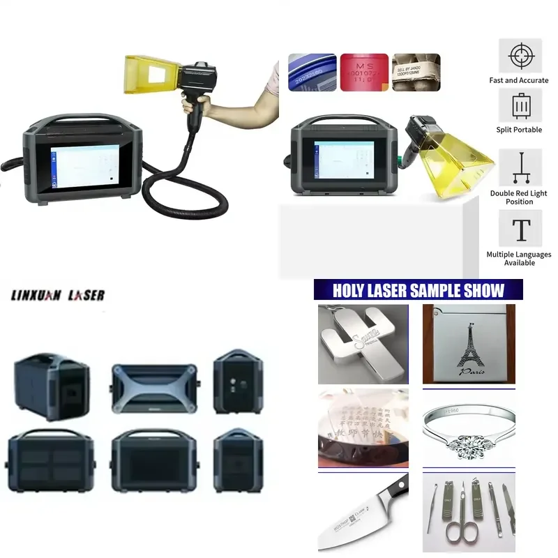 Handheld 20W 30W 50W Dog Tag Bird Rings Tires Laptop Keyboards Fiber Engraving Marking Machines Price Metal 3d Printer