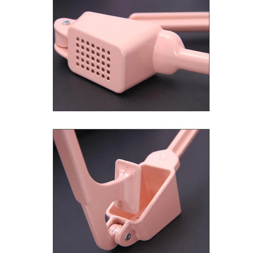 

Alloy Garlic Press Large Chamber Mince Ginger Crush Nuts Efficient Garlic Mincer Crusher Kitchen Gadget Pink