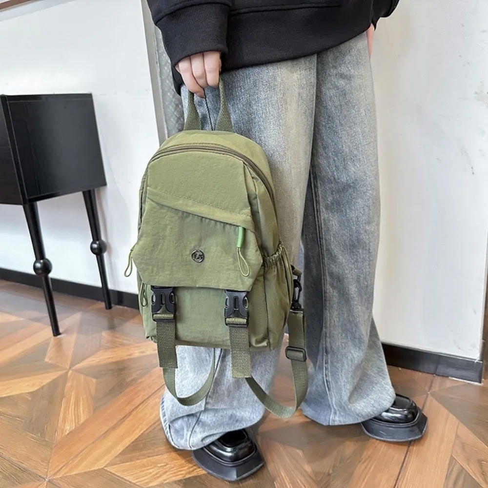 

Portable Anti Theft Women Nylon Backpack Large Capacity Solid Color Travel Shoulder Bag Japanese Style Student Schoolbag Travel