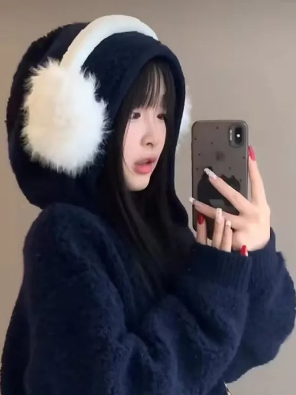 

Корейский женский бархатный вязаный кардиган с ягненком, мягкий уютный теплый свитер, пальто на весну и осень, сезонная теплая защита