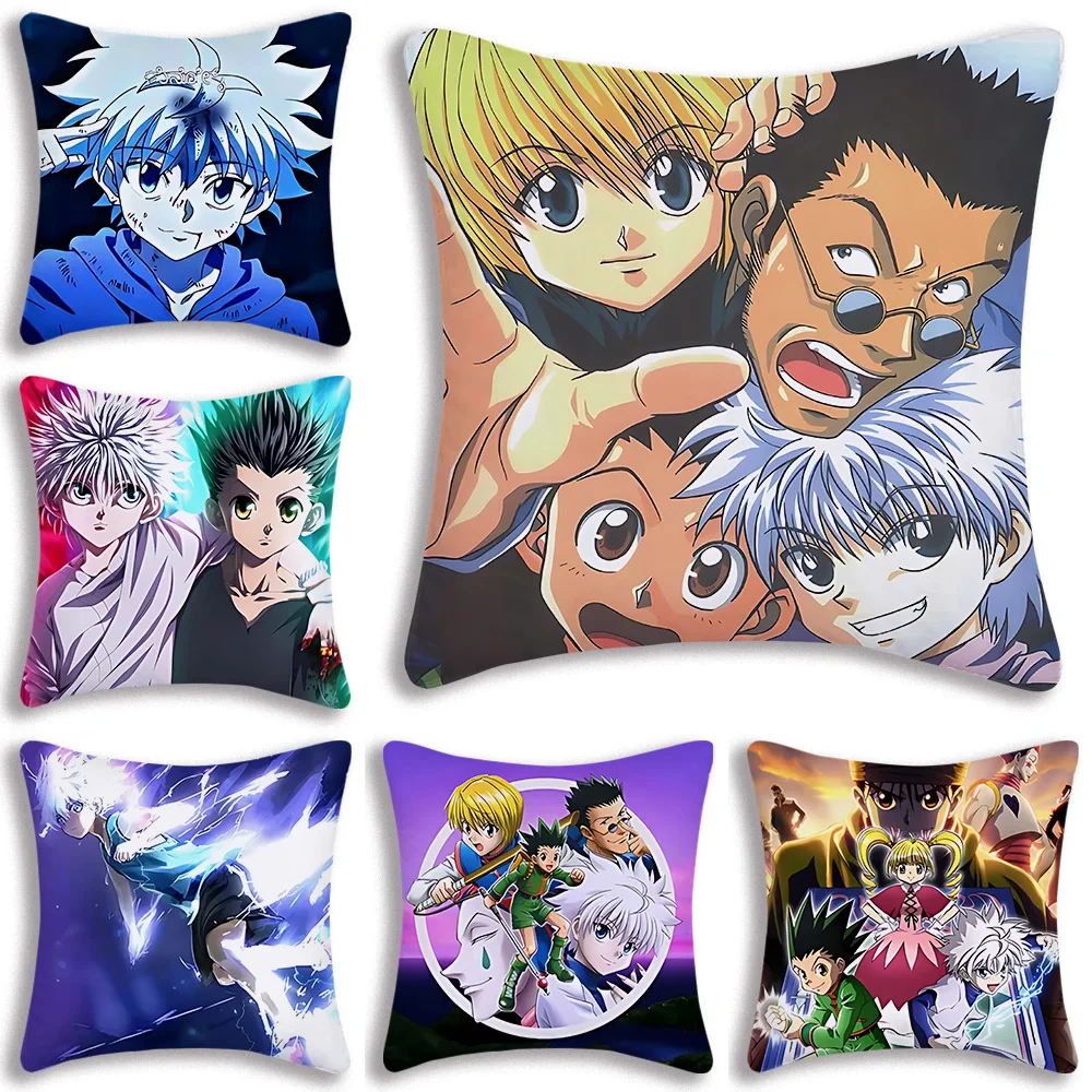 Hunter X Hunte Anime Pillow Covers Cartoon Sofa Decorative Home Double-sided Printing Short Plush Cute Cushion Cover