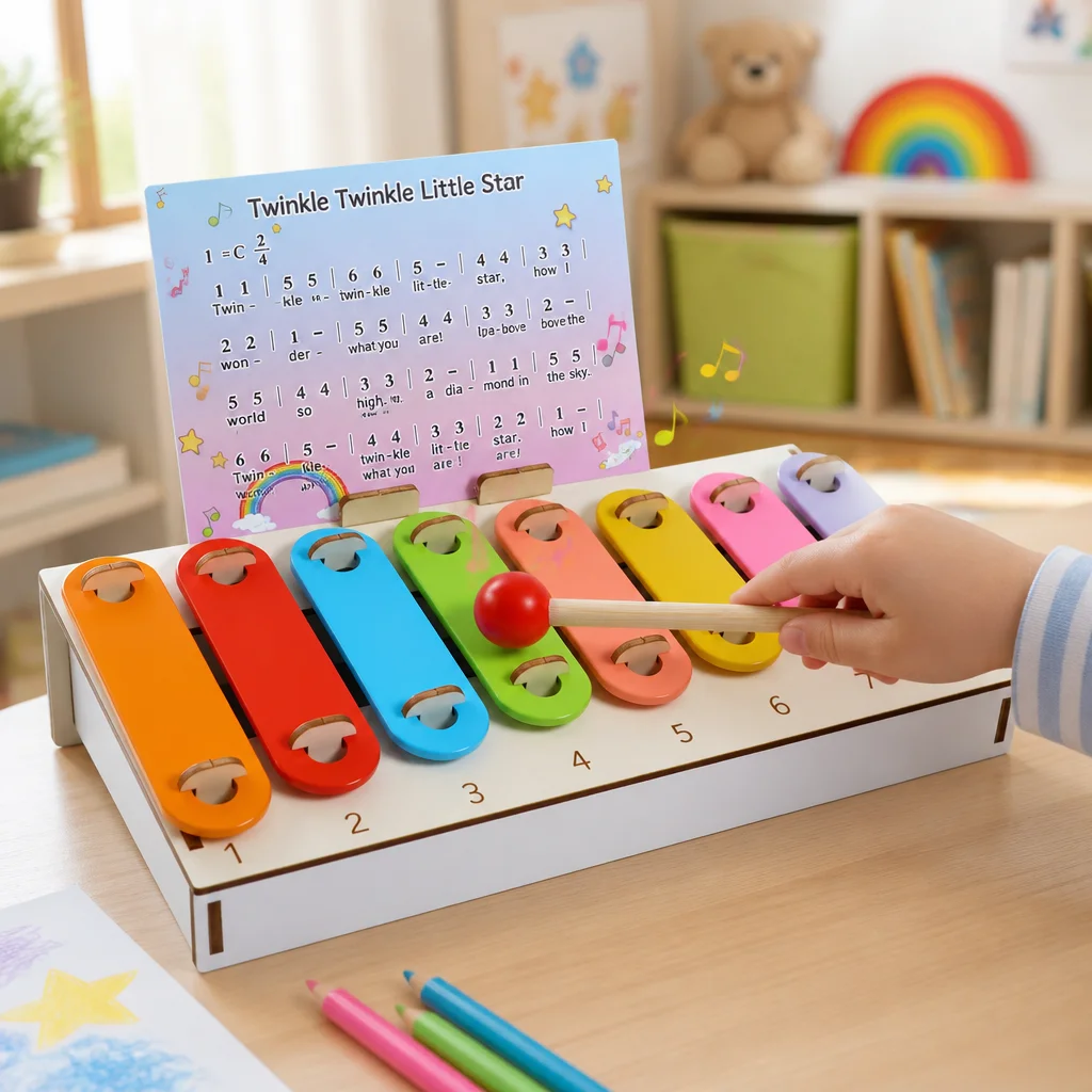 Musical Instrument Diy For Kids - ชุดเครื่องดนตรีไซโลโฟนไม้ 8 โน้ต DIY สำหรับเด็ก ชุดอุปกรณ์วิทยาศาสตร์