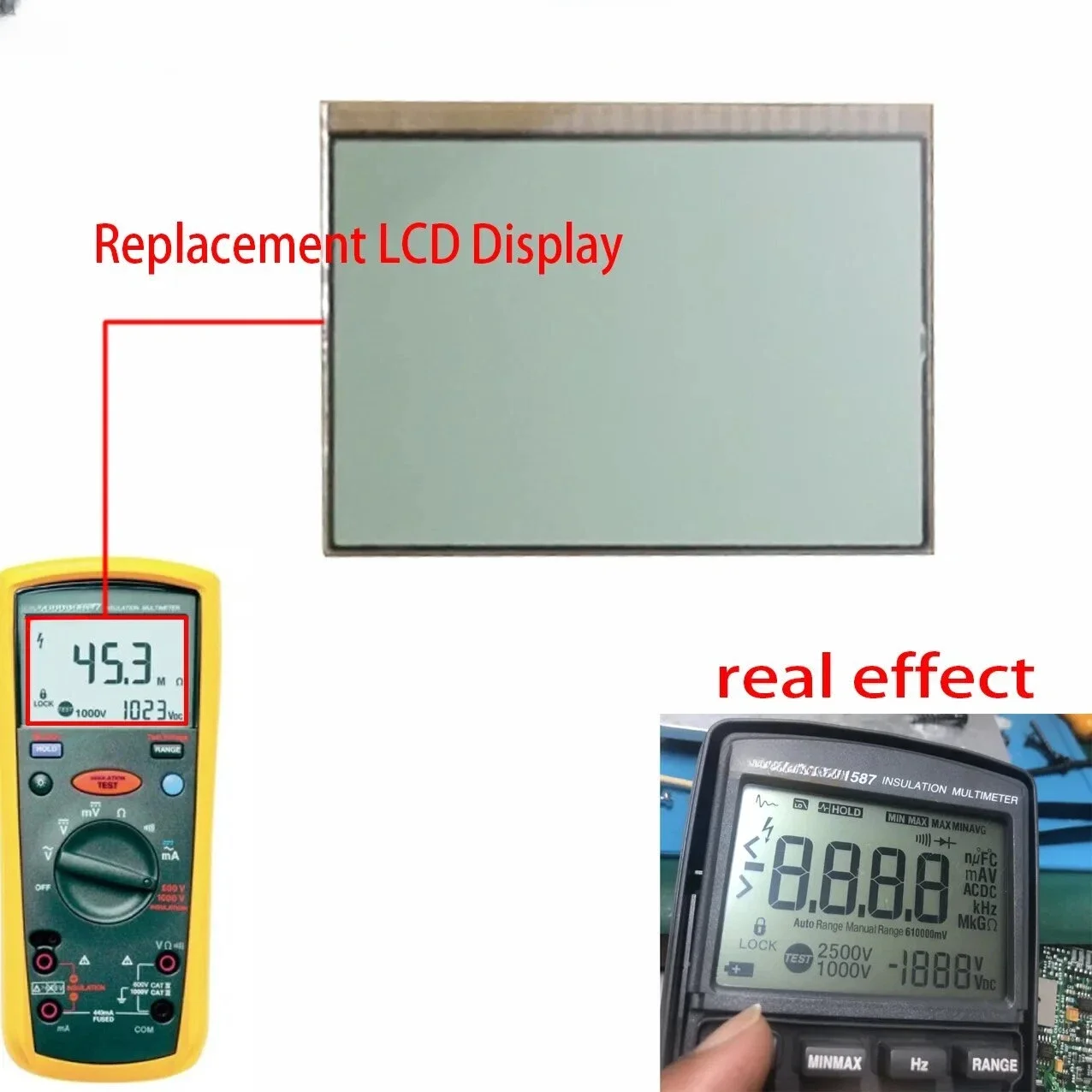 

New LCD For FLUKE 1587 1577 1587c Lcd Display Repair Accessories Parts
