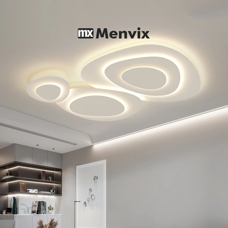 Lâmpada do teto LED para sala de estar, quarto, jantar, luminárias interiores, leite branco, vento Luminaria, Home Decor, luminária