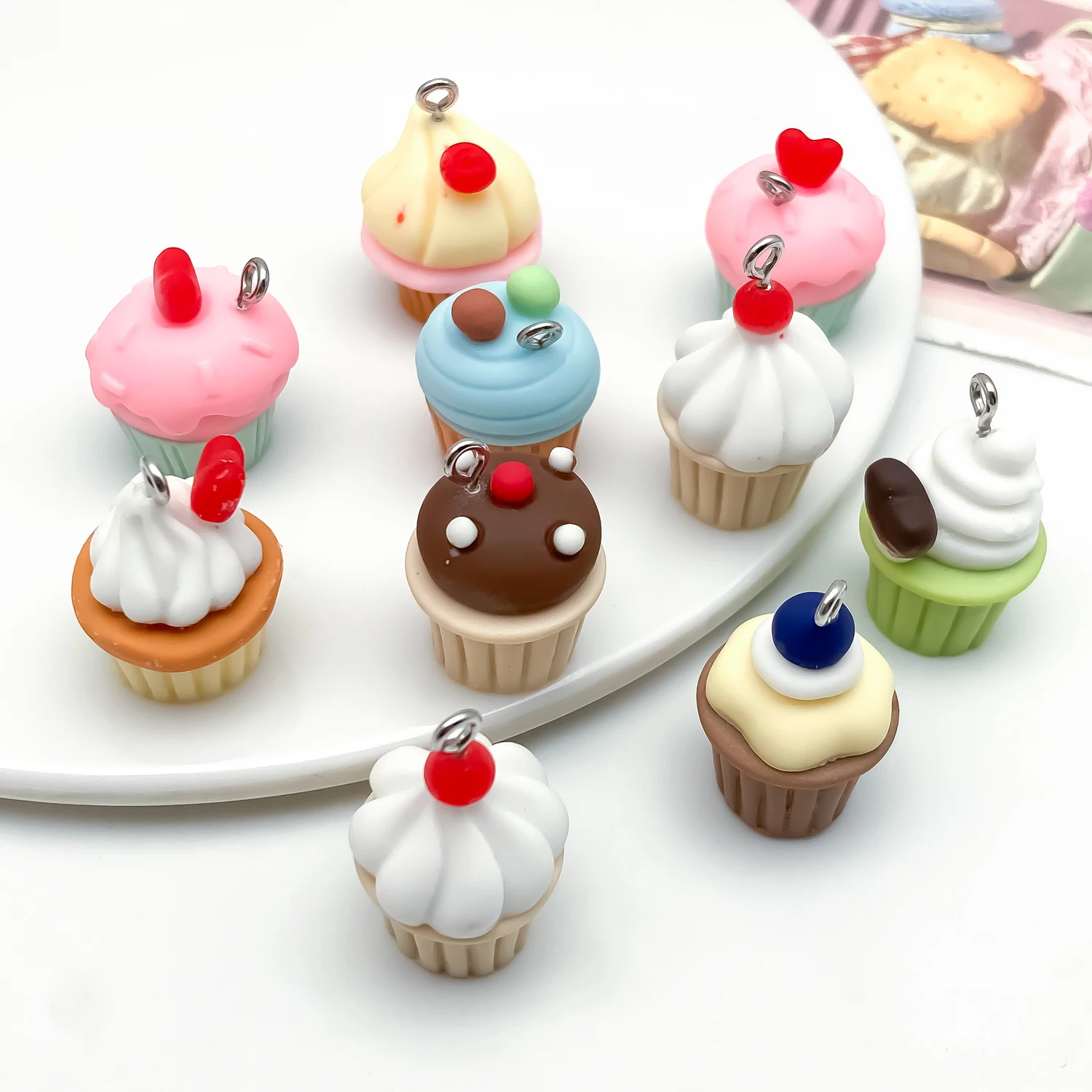 5/10pcs Cream Cake Resin Pendants - DIY Handmade Jewelry Charms for Earrings & Necklaces - view 6