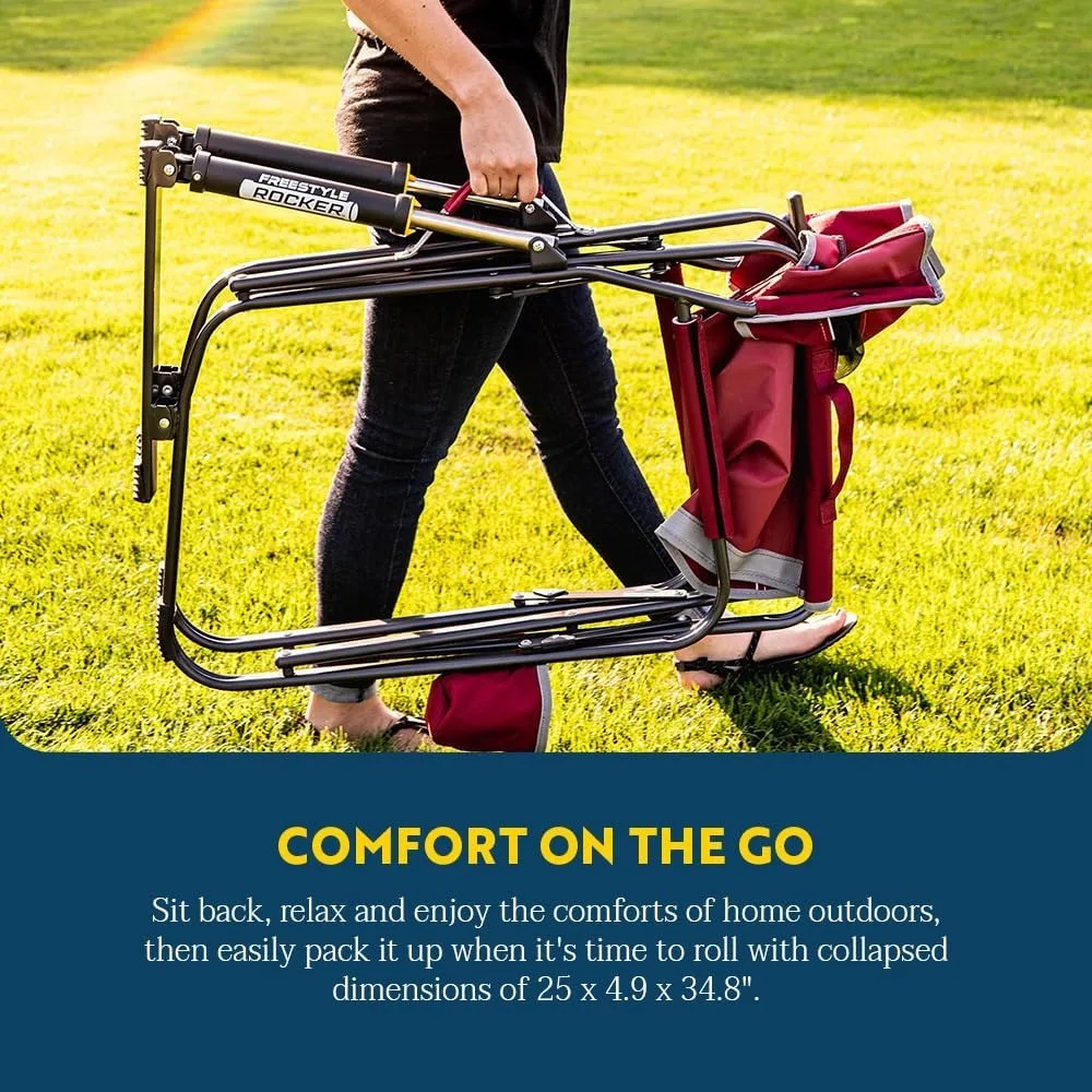 GCI Outdoor Freestyle Rocker: Terrassenschaukelstuhl mit Getränkehalter