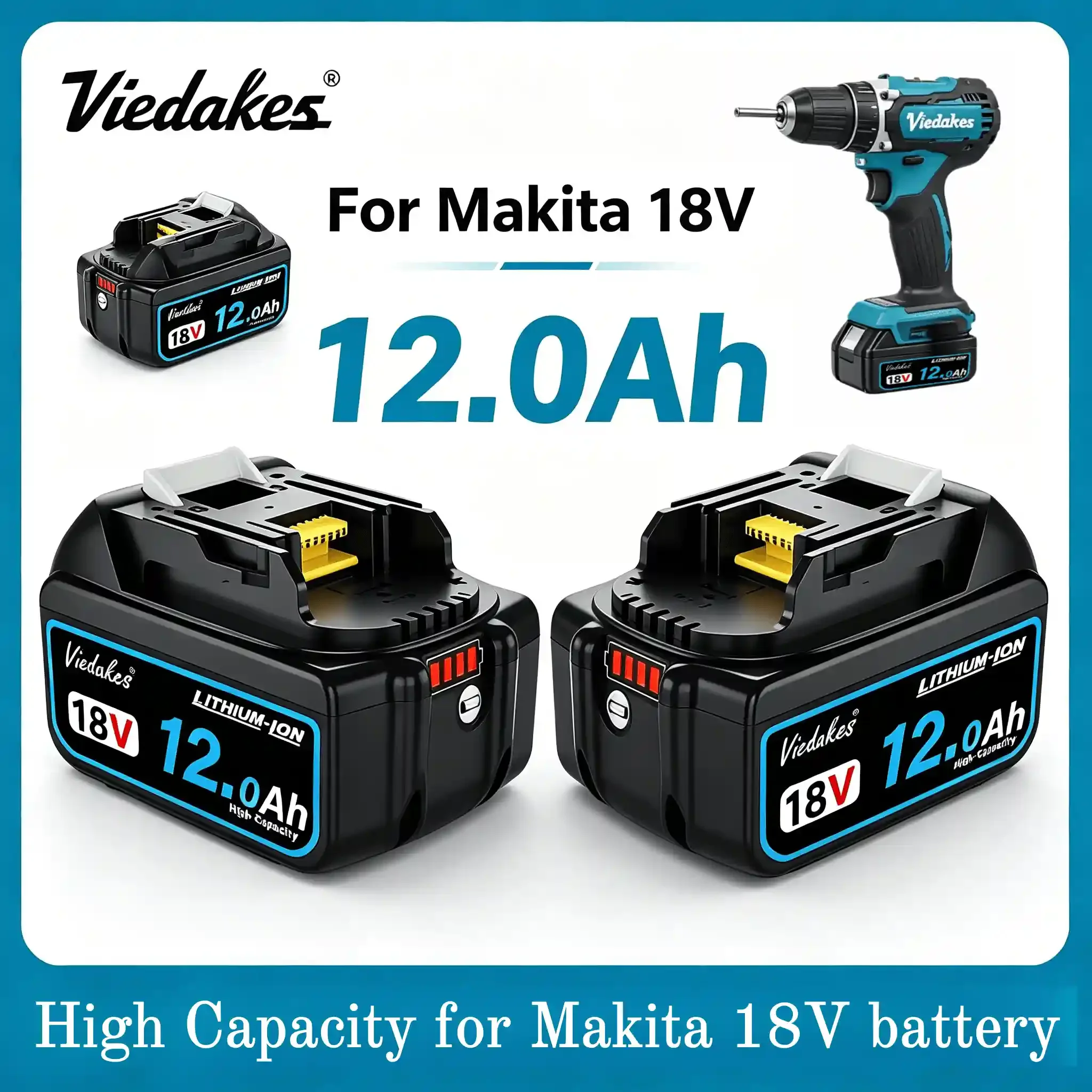 

Replacement For Makita 18V Battery 8.0Ah LXT Compatible With DHP484 DTD154 DGA454 Cordless Power Tool 18V Lithium Battery