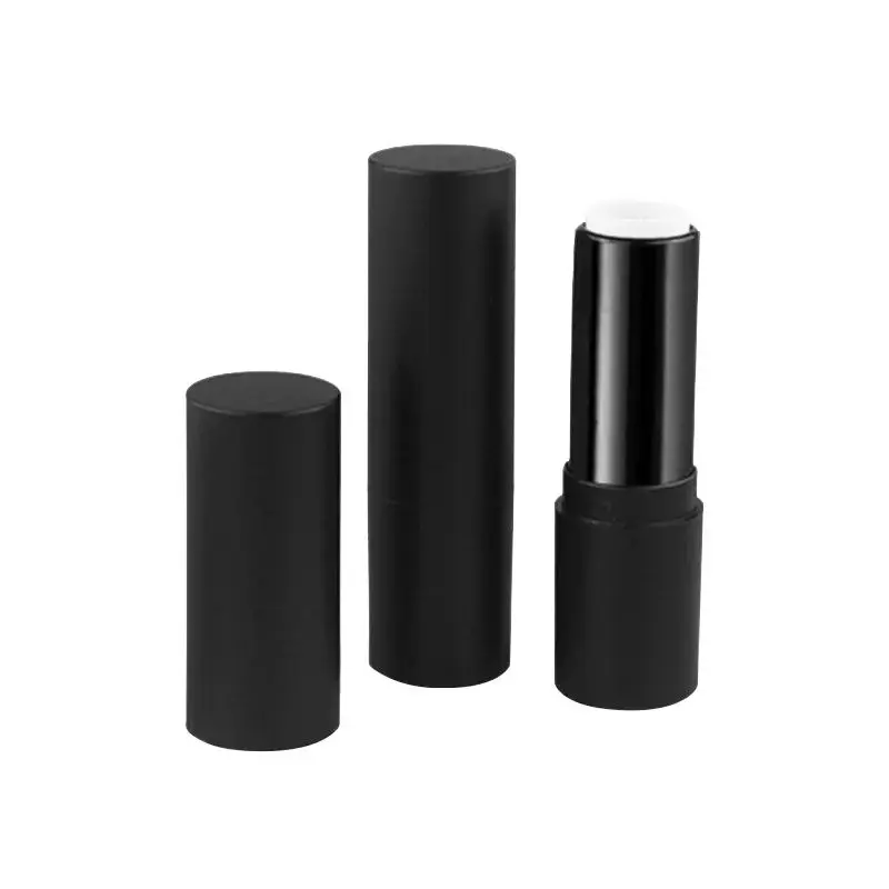 

25/50/100Pcs Matte Black Lipstick Tube Container Empty Round Cosmetics Lip Balm Packaging Container Lip Care Products Dia 12.1mm