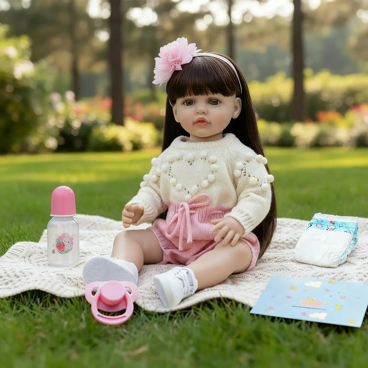22‘’ Lifelike Pretty Princess Betty Reborn Doll Soft Full Vinyl Girl Body Multiple Layers Painting Christmas Children's Gift