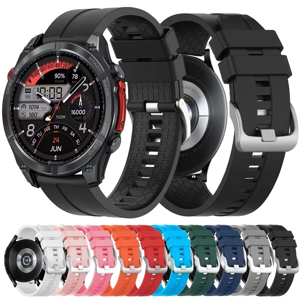22mm Silicone Band For Zeblaze Stratos 4 3 2 GPS Sport Watch Strap For Zeblaze GTS 3 GTR 3 Pro/Vibe 7 7 Pro 7 Lite Btalk 3 Plus