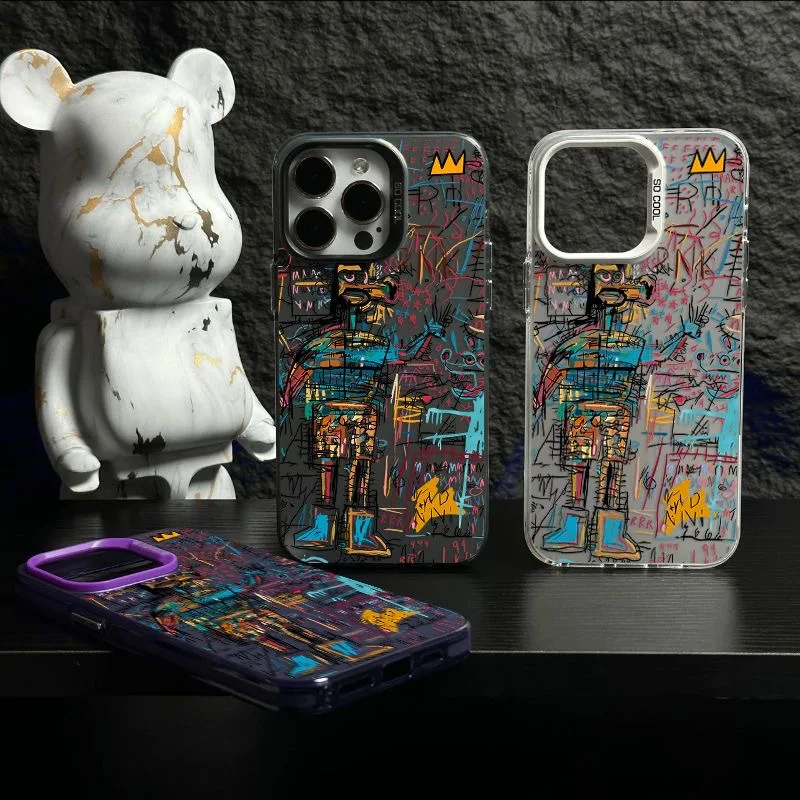 

Stylish Street Art Graffiti Patter Phone Case For iPhone 16 14 15 Pro Max Plus 16E 12 11 13 Pro 7 8 SE 2022X XS XR Hard PC Funda