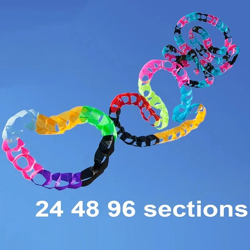 48/96 สายรุ้งสีงู Kite SPINNING Line ซักรีด Soft Inflatable Kite แขวนกลางแจ้งที่ดีที่สุด 30D ผ้าไนลอน Ripstop พร้อมกระเป๋า