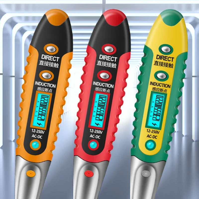 AC DC 12-250V Electricity Measurement Pen Tester Electrical Screwdriver LCD Display Voltage Detector Test Pen Electrician Tools