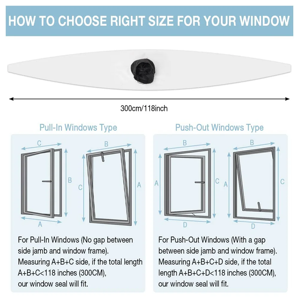 Window Seal Kit Waterproof Casement Window Accessory for Homeowners Portable AC Sealing Cloth Durable Energy Saving Gear