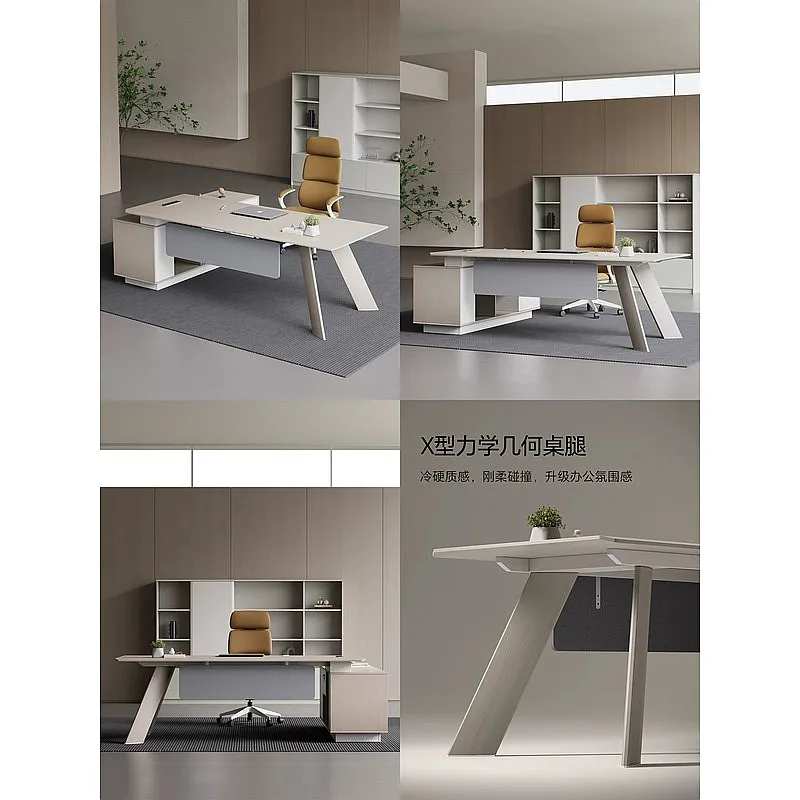 E0 Eco-Friendly Minimalist Luxury Executive Desk Modern L-Shaped Manager Office Workstation