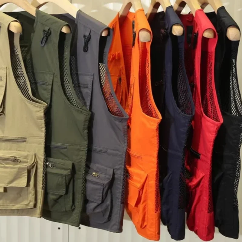 Ultralight Fishing Photography Vest Summer Multi Pockets Mesh Jackets Quick Dry Waistcoat Summer Mesh Vest Fishing Vest for Men